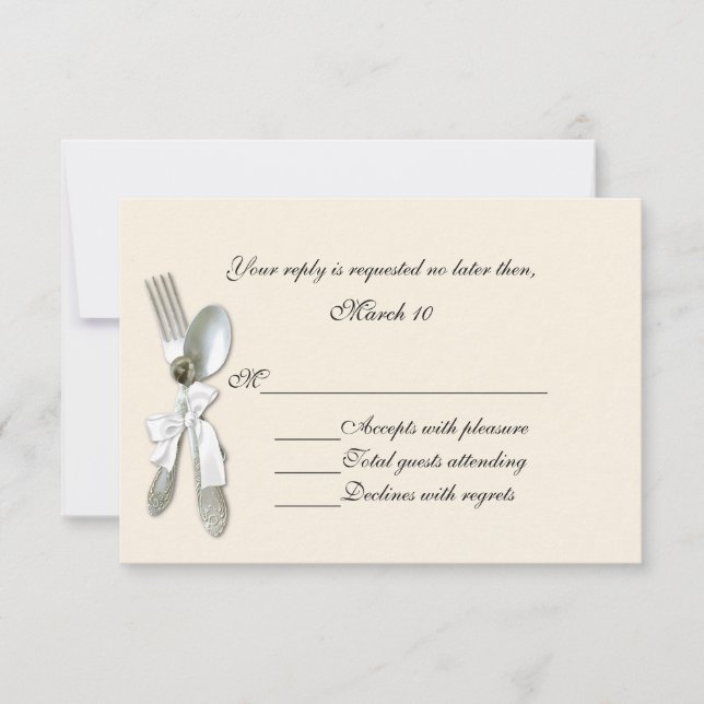 Tarjeta de respuesta formal de crema (Anverso)