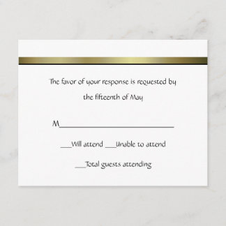 Tarjeta de respuesta formal elegante