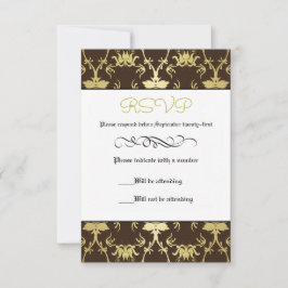 Tarjeta de respuesta - Formal Retro Hoja de Oro