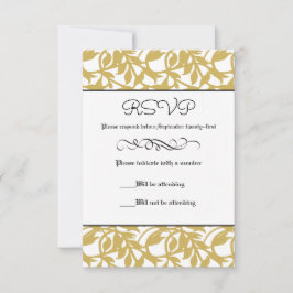 Tarjeta de respuesta - Gold Leaf Retro Formal