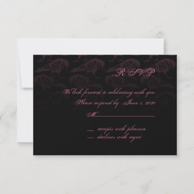 Tarjeta de respuesta gótica Purple Raven (Anverso)