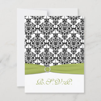 Tarjeta de respuesta Green, White, and Black Damas