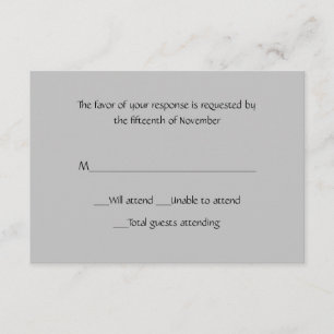Tarjeta de respuesta gris para todos los fines