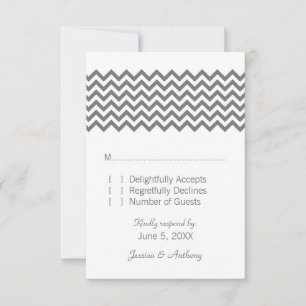 Tarjeta de respuesta Gris Simple Chevron