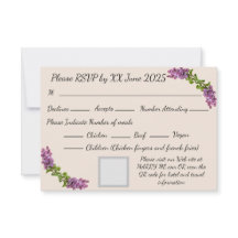 Tarjeta de respuesta Lilac y Cream