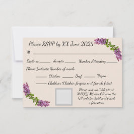 Tarjeta de respuesta Lilac y Cream