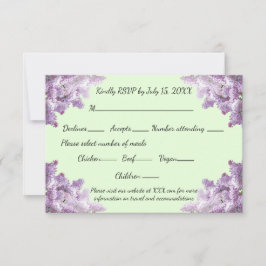 Tarjeta de respuesta Lilac y Light Sage