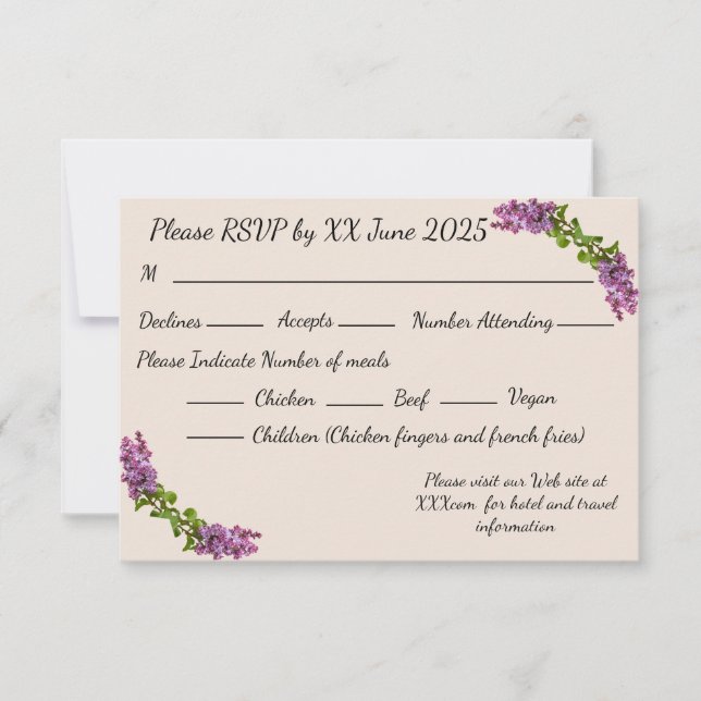Tarjeta de respuesta Lilas y Crema_2 (Anverso)