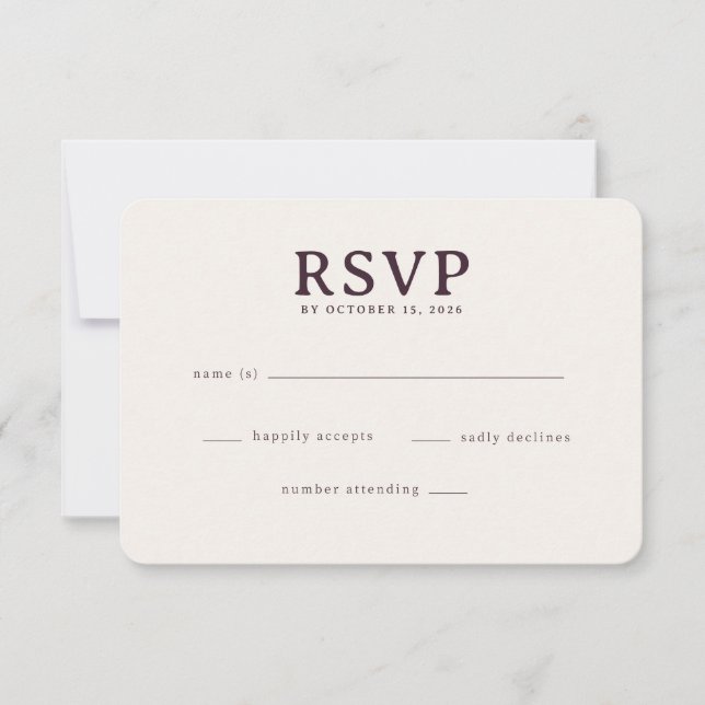 Tarjeta de respuesta Marrón Elegante (Anverso)