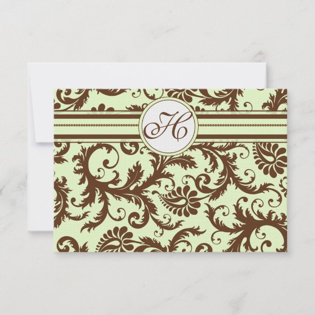 Tarjeta de respuesta marrón verde de Apple ligera (Anverso)