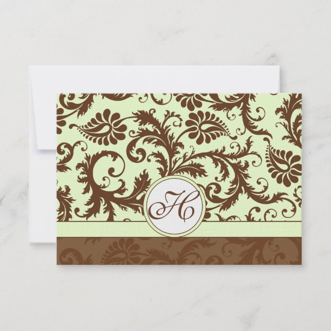 Tarjeta de respuesta marrón verde de Apple ligera (Anverso)