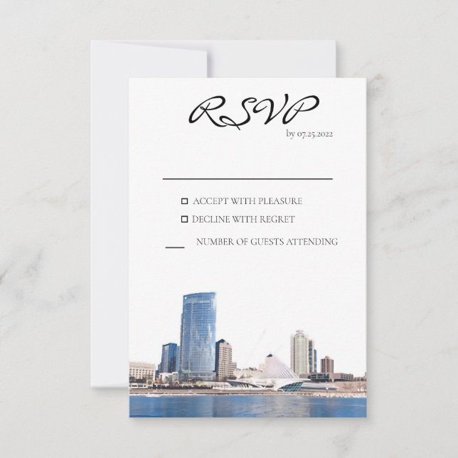 Tarjeta de respuesta Milwaukee Skyline (Anverso)