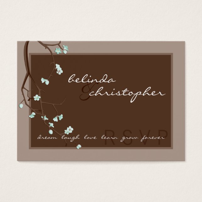 TARJETA DE RESPUESTA MINI RSVP :: flores de cerezo (Frente)
