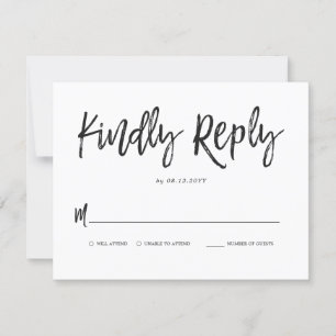 Tarjeta de respuesta mínima de Boda de guiones de