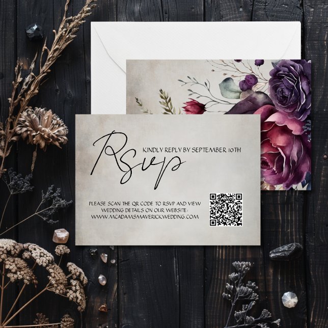 Tarjeta de respuesta mínima de QR Code Wedding RSV (Subido por el creador)