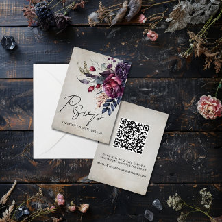Tarjeta de respuesta mínima de QR Code Wedding RSV