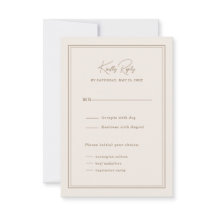 Tarjeta de respuesta mínima simple de marco ordena