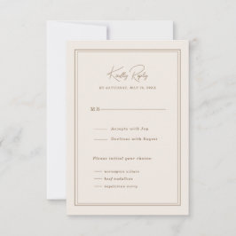 Tarjeta de respuesta mínima simple de marco ordena