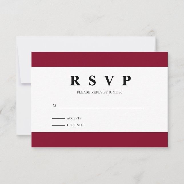 Tarjeta de respuesta minimalista (Anverso)