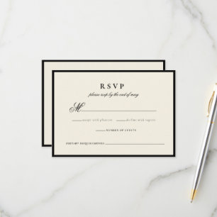 Tarjeta de respuesta Minimalista de guión Boda mod
