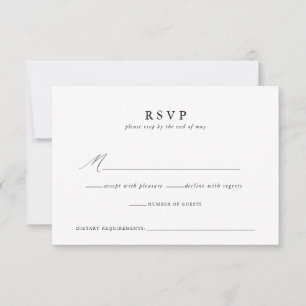 Tarjeta de respuesta Minimalista de guión Boda mod