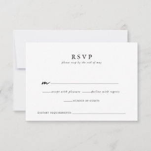 Tarjeta de respuesta Minimalista de guión Boda mod