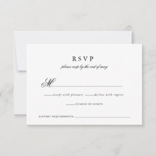 Tarjeta de respuesta Minimalista de guión Boda mod