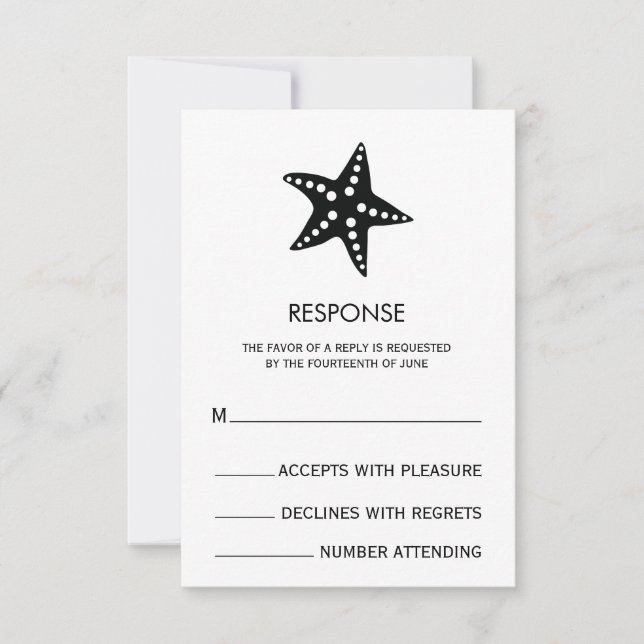 Tarjeta de respuesta Minimalista de Starfish (Anverso)