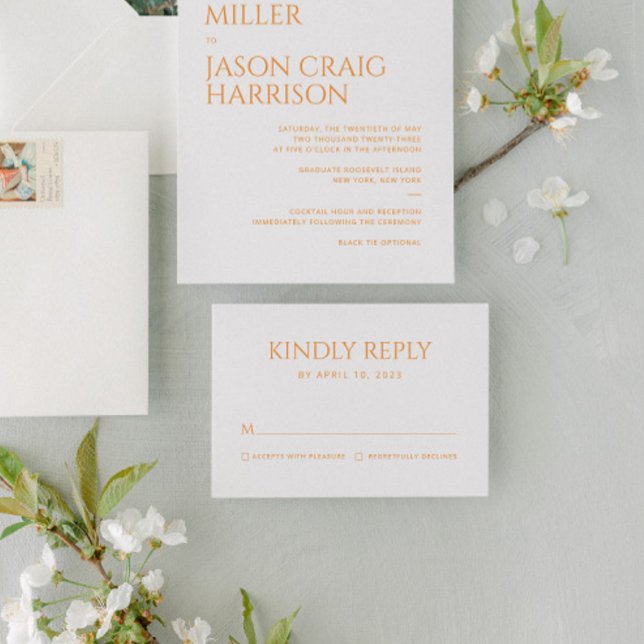 Tarjeta de respuesta minimalista del Boda (Subido por el creador)
