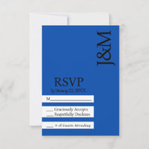 Tarjeta de respuesta minimalista en azul cobalto