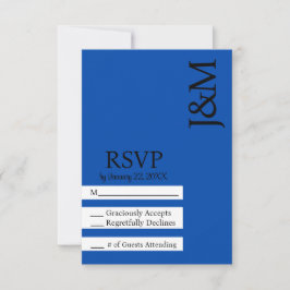 Tarjeta de respuesta minimalista en azul cobalto