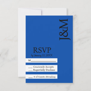 Tarjeta de respuesta minimalista en azul cobalto