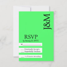 Tarjeta de respuesta minimalista verde lima