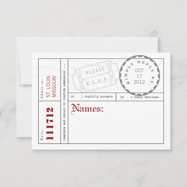 Tarjeta de respuesta moderna de la pestaña de entr (Anverso)