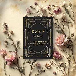 Tarjeta de respuesta moderna elegante de lujo Art 