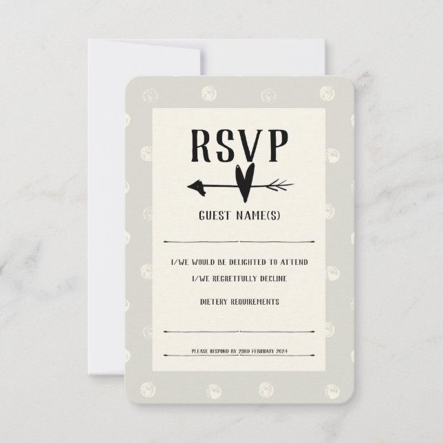 Tarjeta de respuesta moderna para boda RSVP (Anverso)