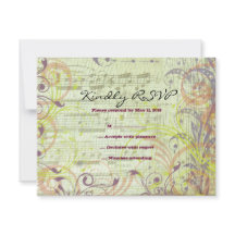 Tarjeta de respuesta MUSICAL RED POPPY Bat Mitzvah