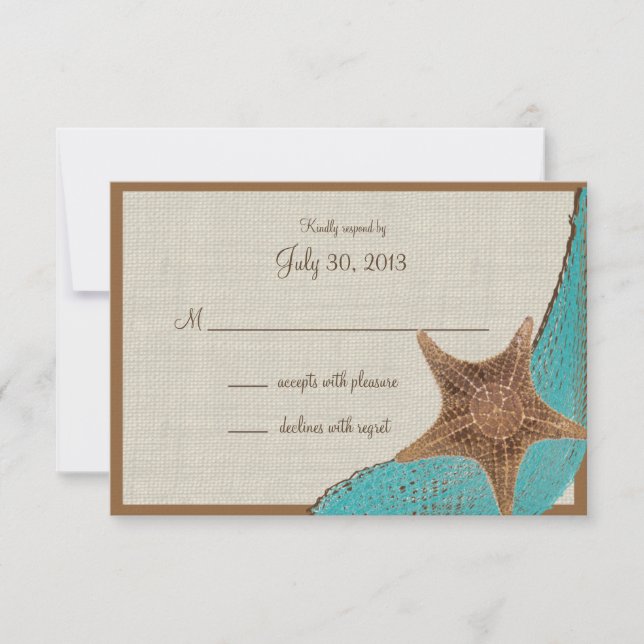 Tarjeta de respuesta oceánica de Starfish (Anverso)