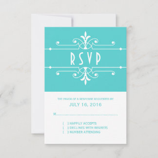 Tarjeta de respuesta ornamental Aqua Fancy