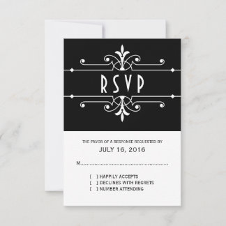 Tarjeta de Respuesta Ornamental Ebony Fancy