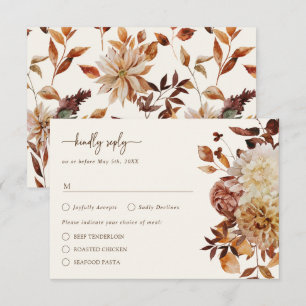 Tarjeta de Respuesta Otoño Hojas Rústicas