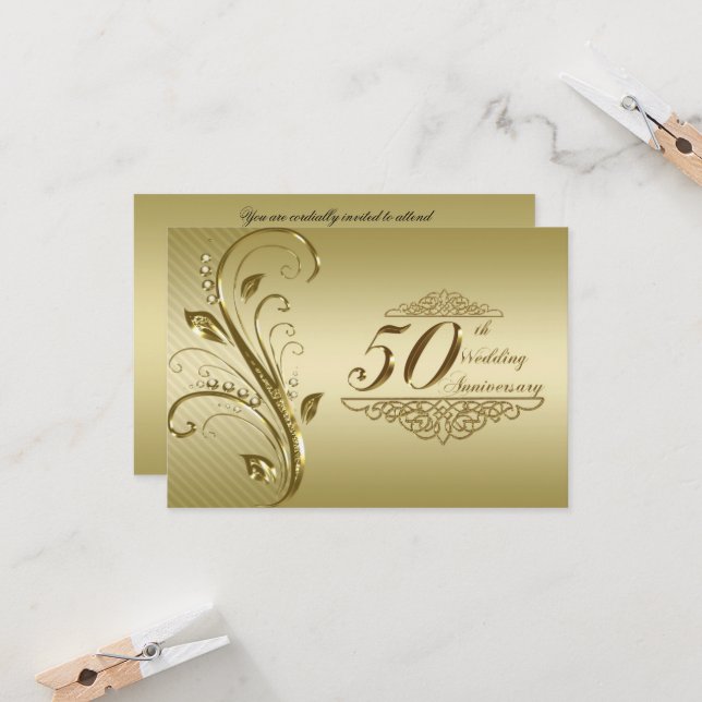 Tarjeta de respuesta para 50º aniversario de bodas (Anverso/Reverso In Situ)