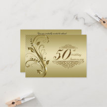 Tarjeta de respuesta para 50 aniversario de bodas 