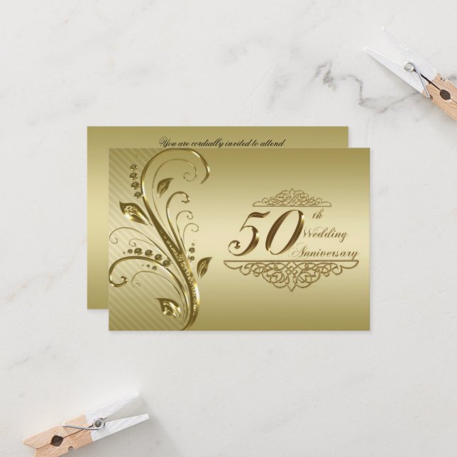Tarjeta de respuesta para 50 aniversario de bodas  (Anverso/Reverso In Situ)