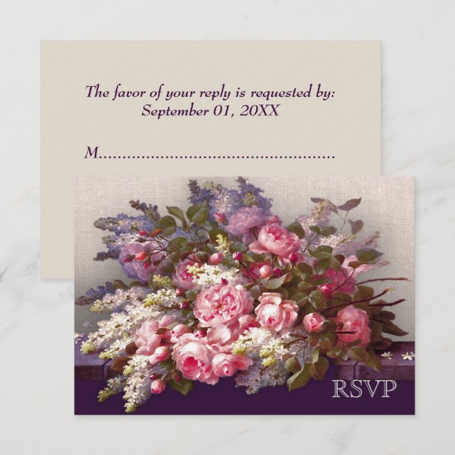 Tarjeta de respuesta para aniversario de bodas con (Anverso / Reverso)