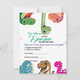 Tarjeta de respuesta para baby shower de dinosauri
