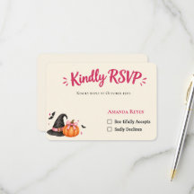 Tarjeta de respuesta para baby shower de Halloween