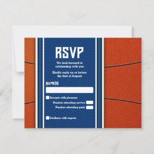 Tarjeta de respuesta para Bar Mitzvah de Baloncest