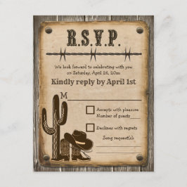 Tarjeta de Respuesta para Boda al Estilo Occidenta