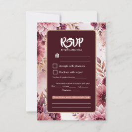 Tarjeta de Respuesta para Boda Boho Dreams Floral